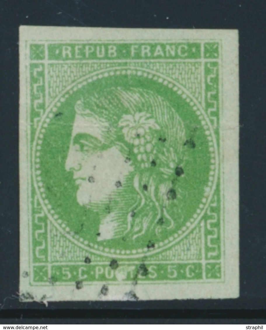 O EMISSION DE BORDEAUX - O - N°42B - Rep. II - Pli Horizontal - T. Bel Aspect - 1870 Ausgabe Bordeaux