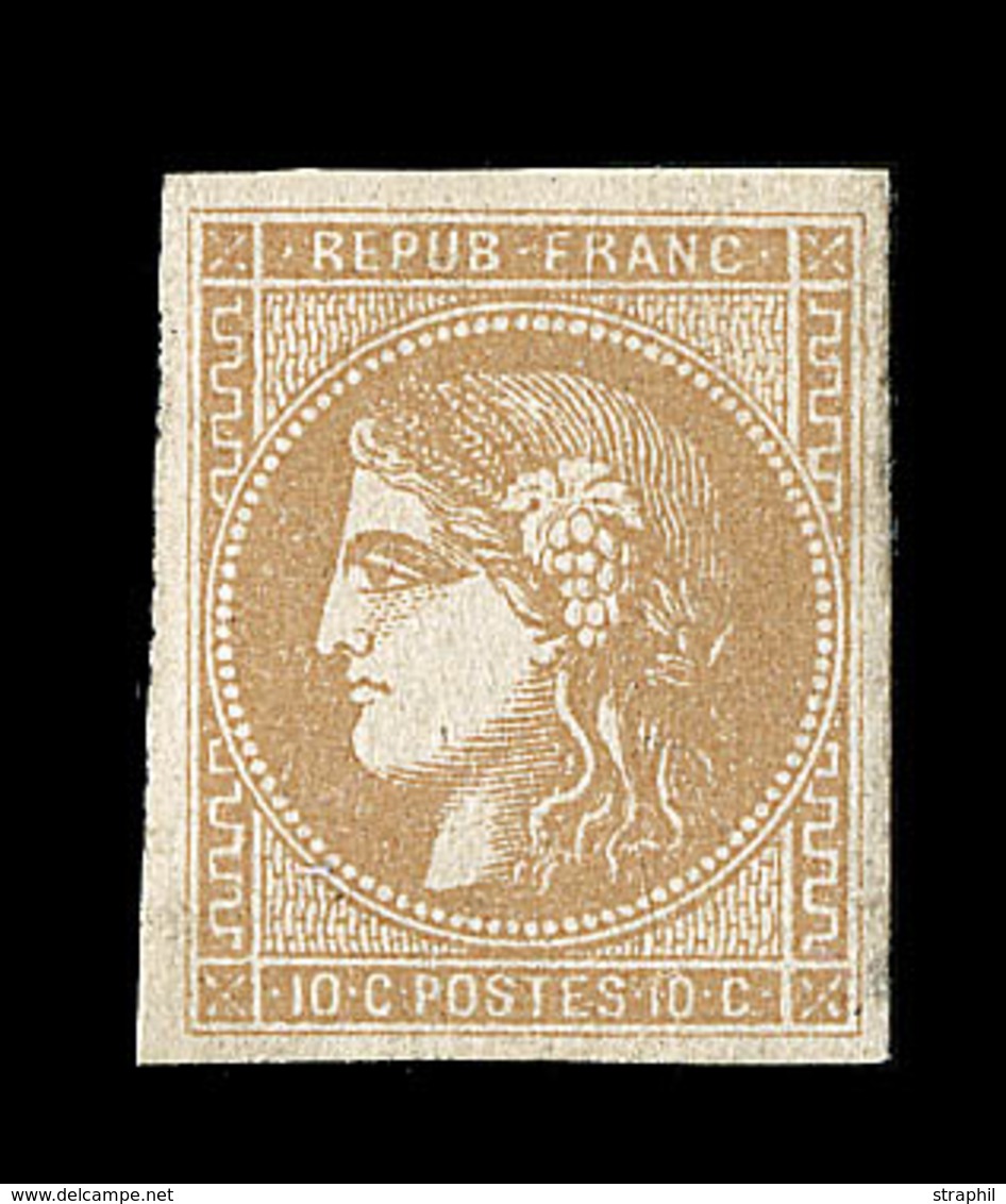 (**) EMISSION DE BORDEAUX - (**) - N°43A - 10c Bistre - TB - 1870 Bordeaux Printing