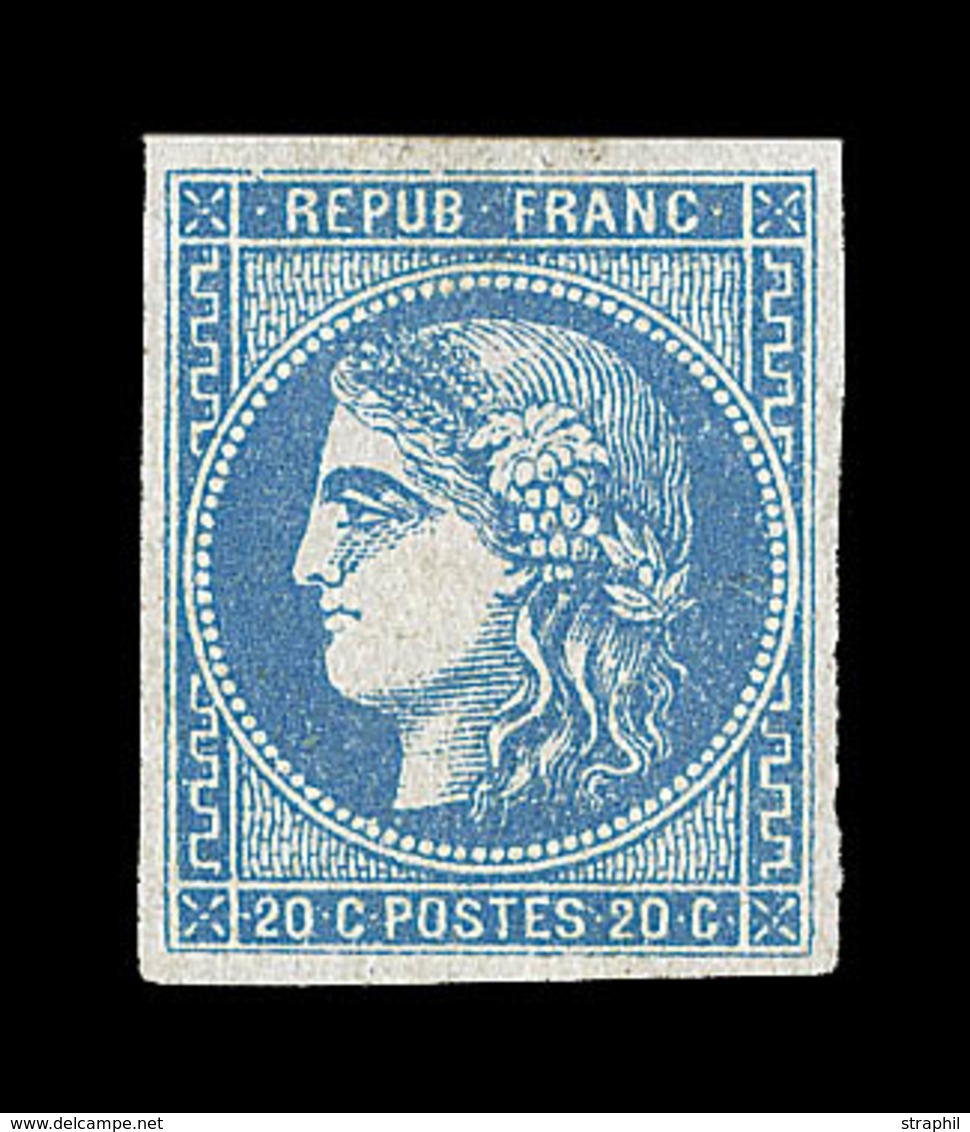 * EMISSION DE BORDEAUX - * - N°46B - 20c Bleu - Type III- Rep. II - Signé Hofinger - TB - 1870 Bordeaux Printing