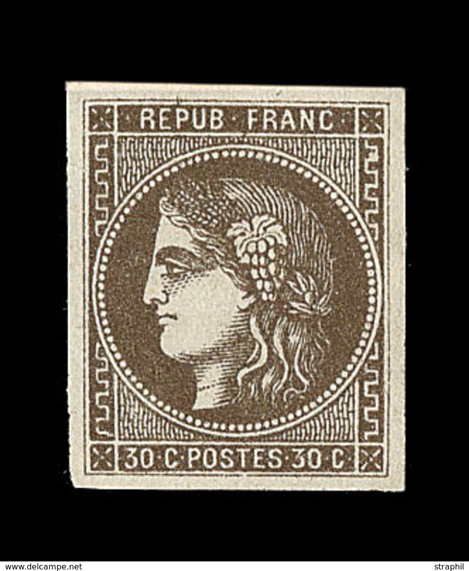 ** EMISSION DE BORDEAUX - ** - N°47d - 30c Brun Foncé - Signé Cabany/Calves - TB - 1870 Bordeaux Printing