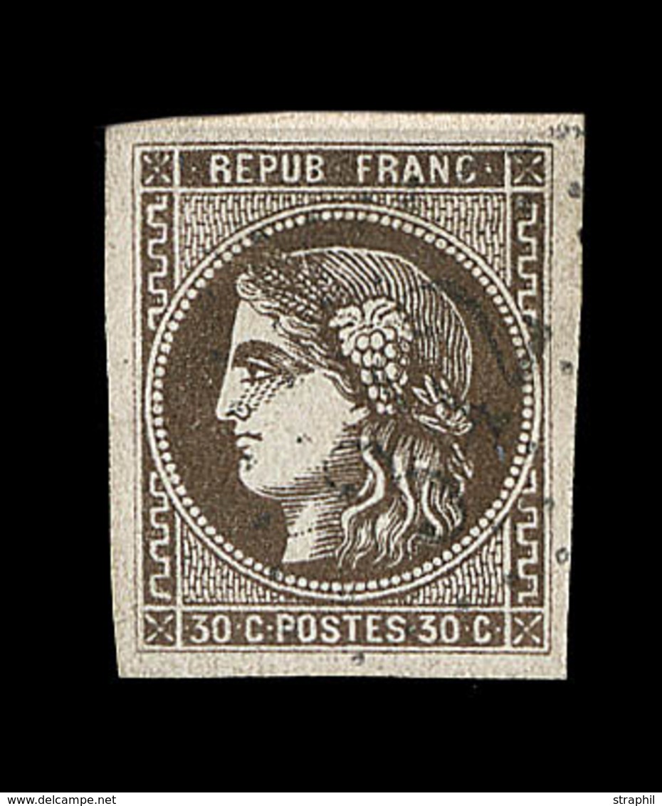 O EMISSION DE BORDEAUX - O - N°47d - 30c Brun Foncé - TB - 1870 Ausgabe Bordeaux