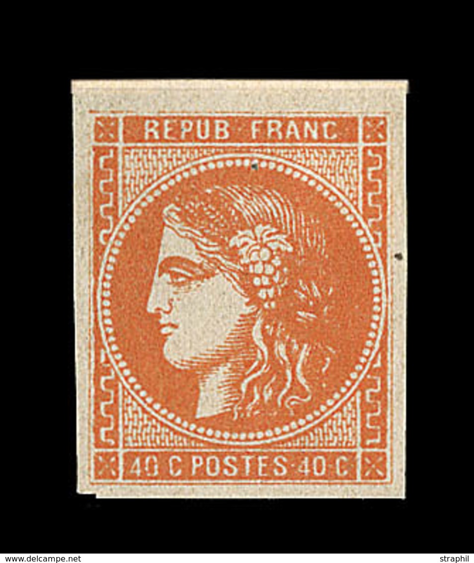 * EMISSION DE BORDEAUX - * - N°48a - 40c Orange Vif - Petit BDF - Signé Calves - TB - 1870 Bordeaux Printing