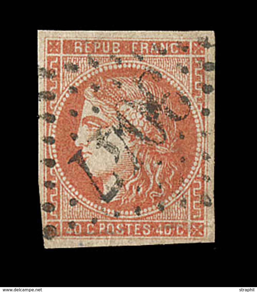 O EMISSION DE BORDEAUX - O - N°48d - 40c Orange Clair - Charn. - Signé Et Notifié Calves - TB - 1870 Bordeaux Printing