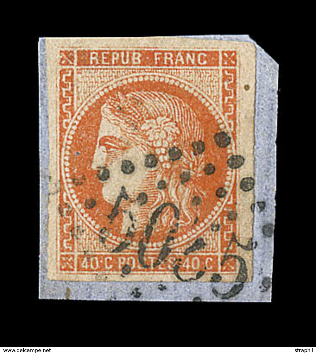 F EMISSION DE BORDEAUX - F - N°48 - Rge Orange Clair - Obl. GC 5055 - Signé Baudot - TB - 1870 Ausgabe Bordeaux