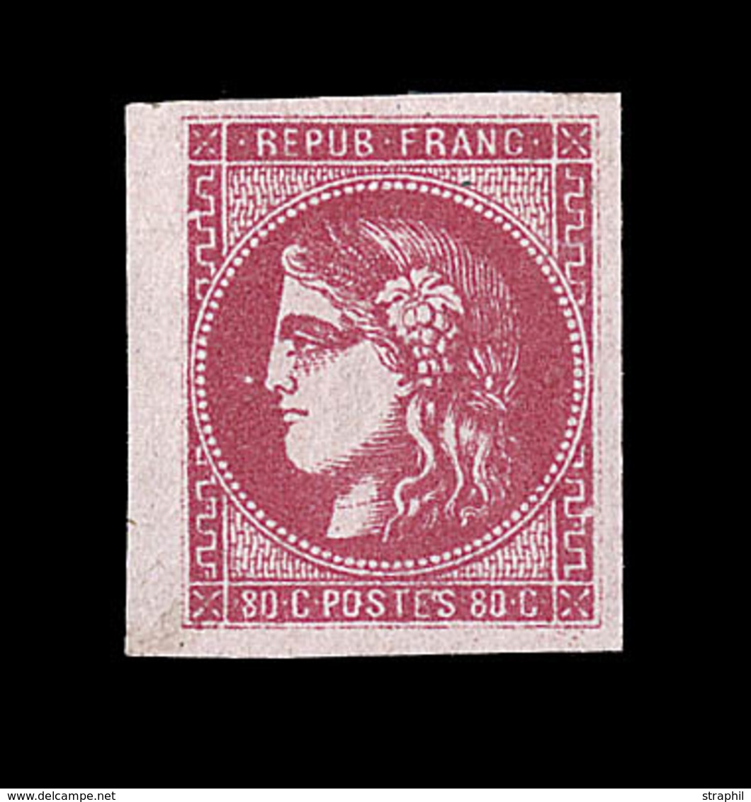 * EMISSION DE BORDEAUX - * - N°49 - 80c Rose - Bdf - TB/SUP - 1870 Bordeaux Printing