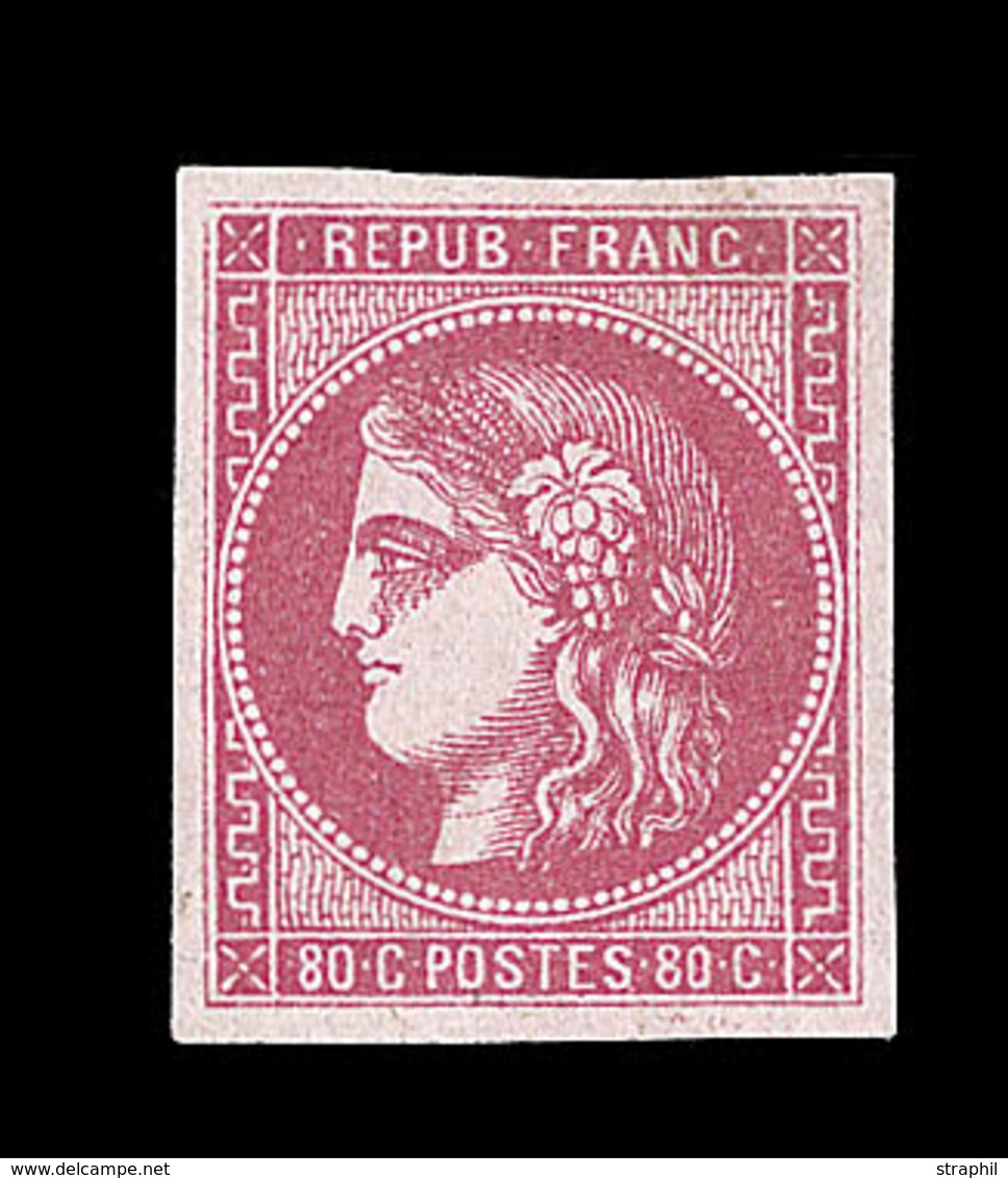 * EMISSION DE BORDEAUX - * - N°49 - 80c Rose - Signé LANGE - TB - 1870 Bordeaux Printing