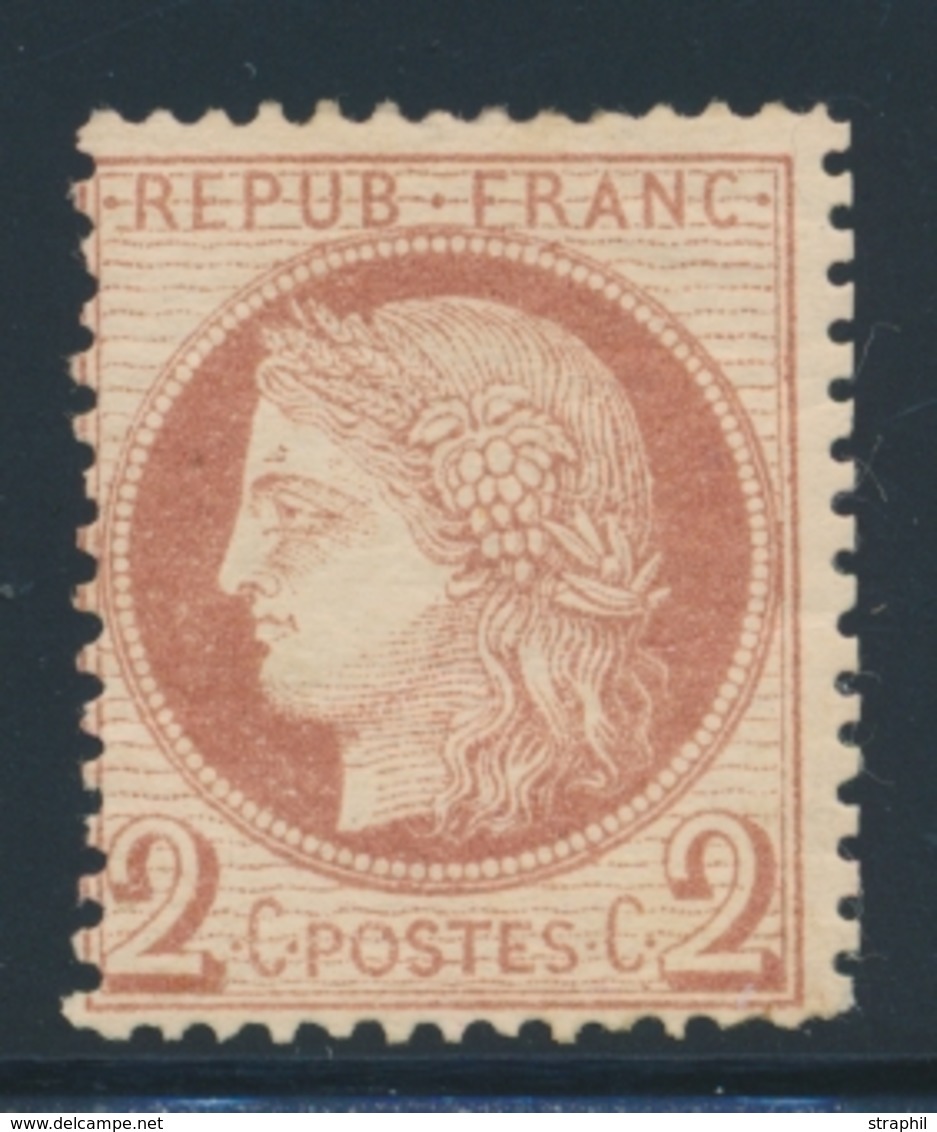 ** CERES III ème REPUBLIQUE - ** - N°51 - 2c Rouge Brun -pli Horiz. - TB - 1871-1875 Ceres