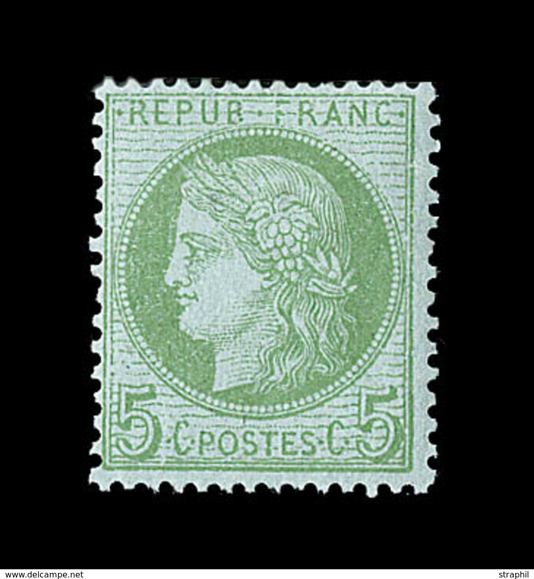 ** CERES III ème REPUBLIQUE - ** - N°53k - 5c Vert Vif S/azuré - TB - 1871-1875 Ceres