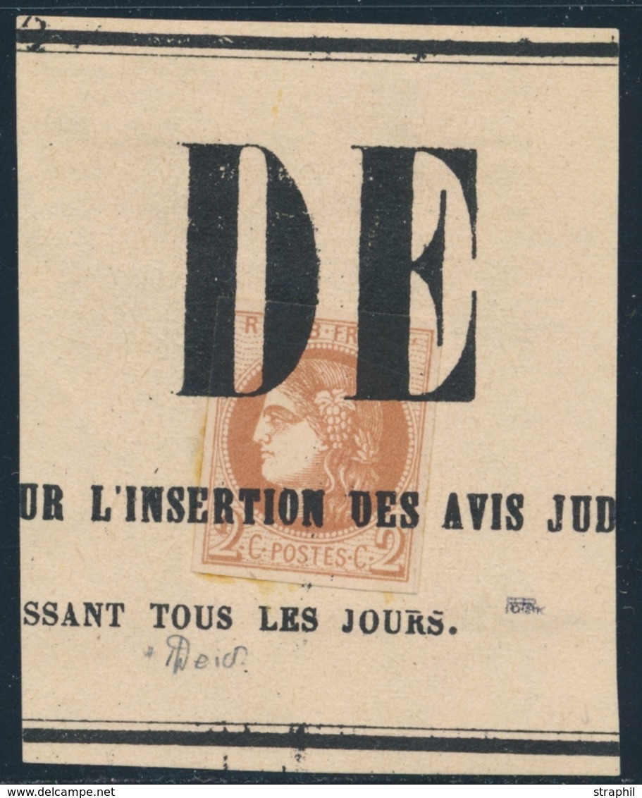 F OBLITERATIONS TYPOGRAPHIQUES - F - N°40Bb - Report 2 - Marron - Signé Weid/G. Bühler - TB/SUP - Other & Unclassified