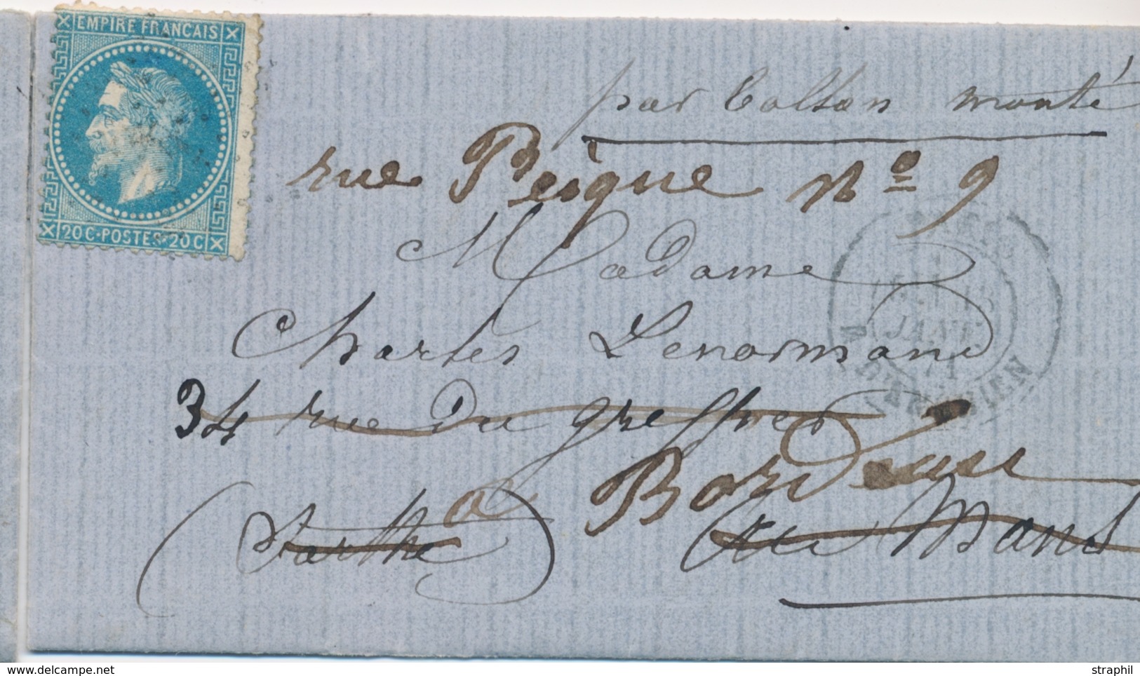 LAC BALLONS MONTES - LAC - La POSTE DE PARIS - LMM Du 15.1.71 - Etoile 4 Sur N°29 - CaD Rare D'ENGHIEN - Arrivée BORDEAU - War 1870