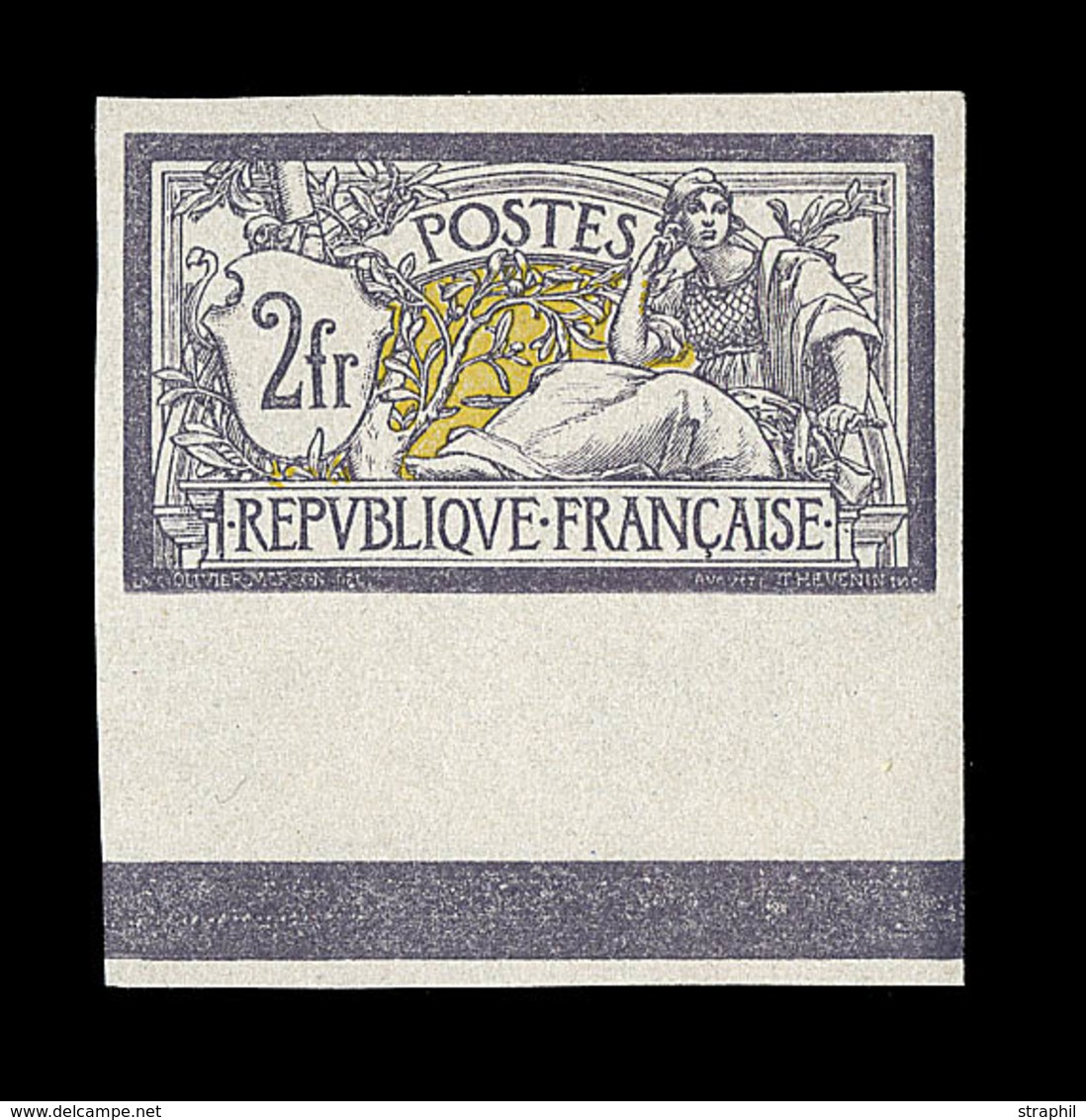 (*) TYPE MERSON - (*) - N°122a - 2F Violet Et Jaune - N. Dentelé - Bdf - TB - 1900-27 Merson