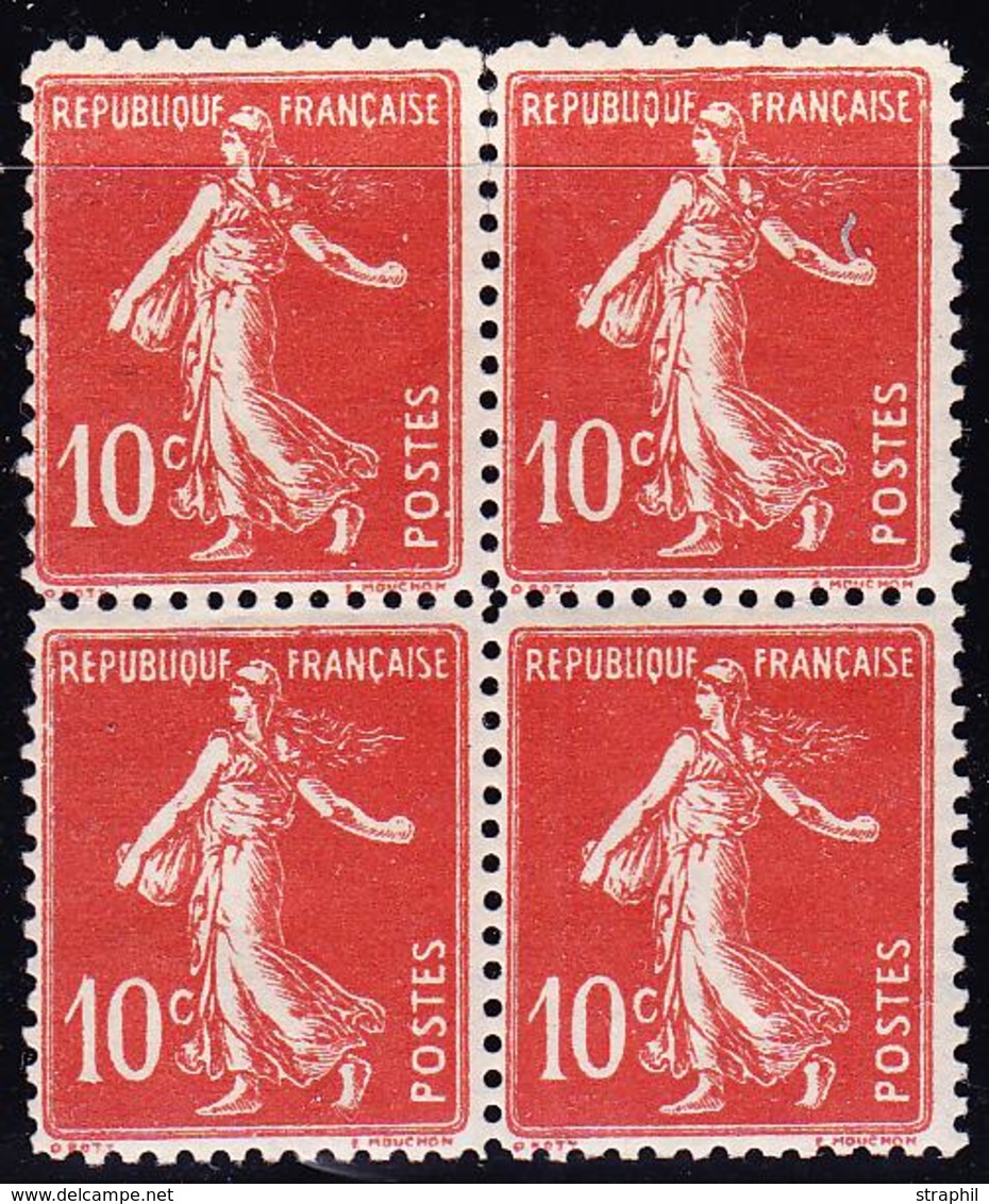 ** TYPE SEMEUSE CAMEE - ** - N°138 - Faux De Turin - Bloc De 4 - S. Jacquart - TB - 1906-38 Säerin, Untergrund Glatt