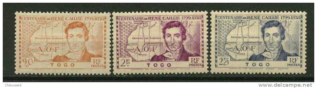 Togo * N° 172 à 174 -  René Caillé Gomme Colo - Altri & Non Classificati