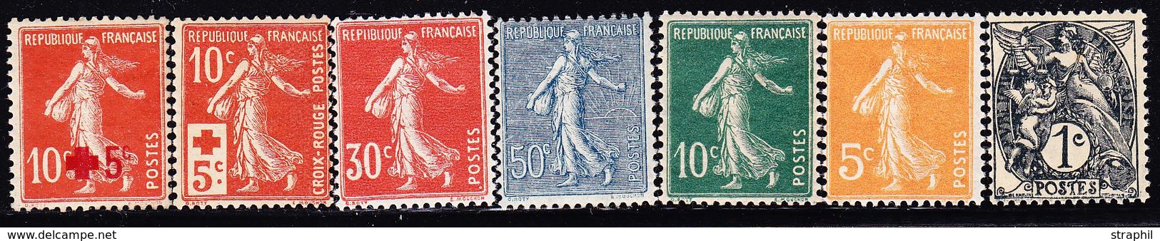 ** PERIODE SEMI-MODERNE - ** - N°146/7, 158/61 - Semeuses - TB - Unused Stamps
