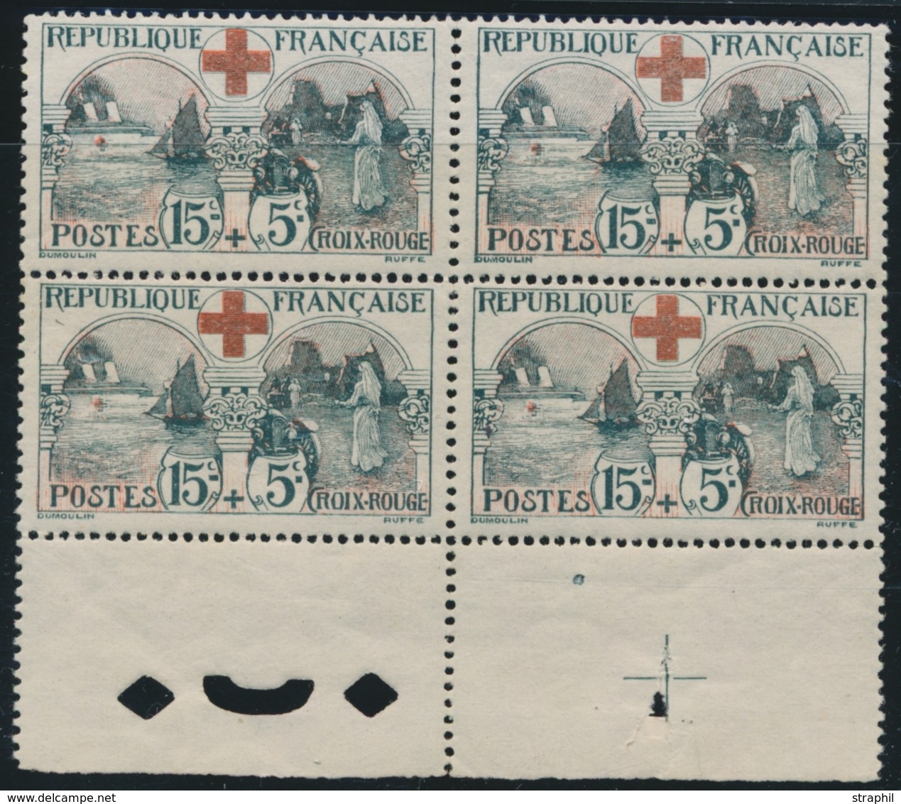 ** PERIODE SEMI-MODERNE - ** - N°156 - Bloc De 4 - BDF Complet Avec Perfo De Contrôle + Croix De Repère - TB - Unused Stamps