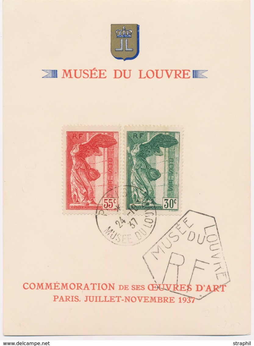 O PERIODE SEMI-MODERNE - O - N°354/55 S/carte Du Musée Du Louvre - 24/10/37 - TB - Ungebraucht