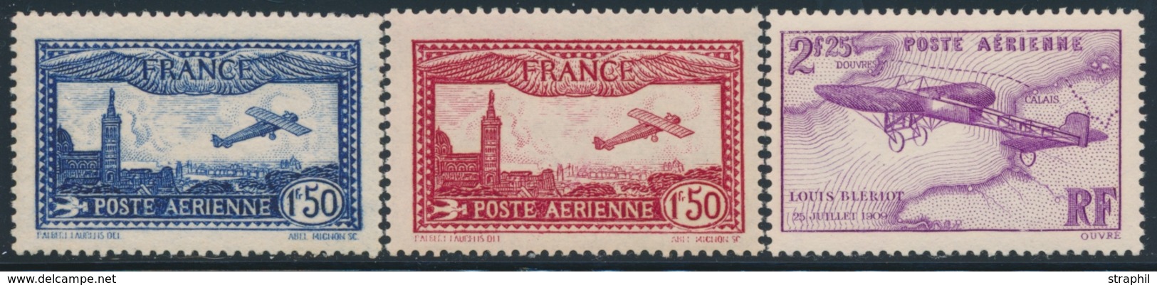 ** POSTE AERIENNE - ** - N°5/6, 7 - 3 Valeurs - TB - 1927-1959 Mint/hinged