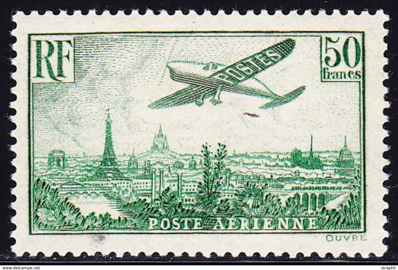 ** POSTE AERIENNE - ** - N°14 - 50F Vert - Léger Pt Clair - TB - 1927-1959 Ungebraucht