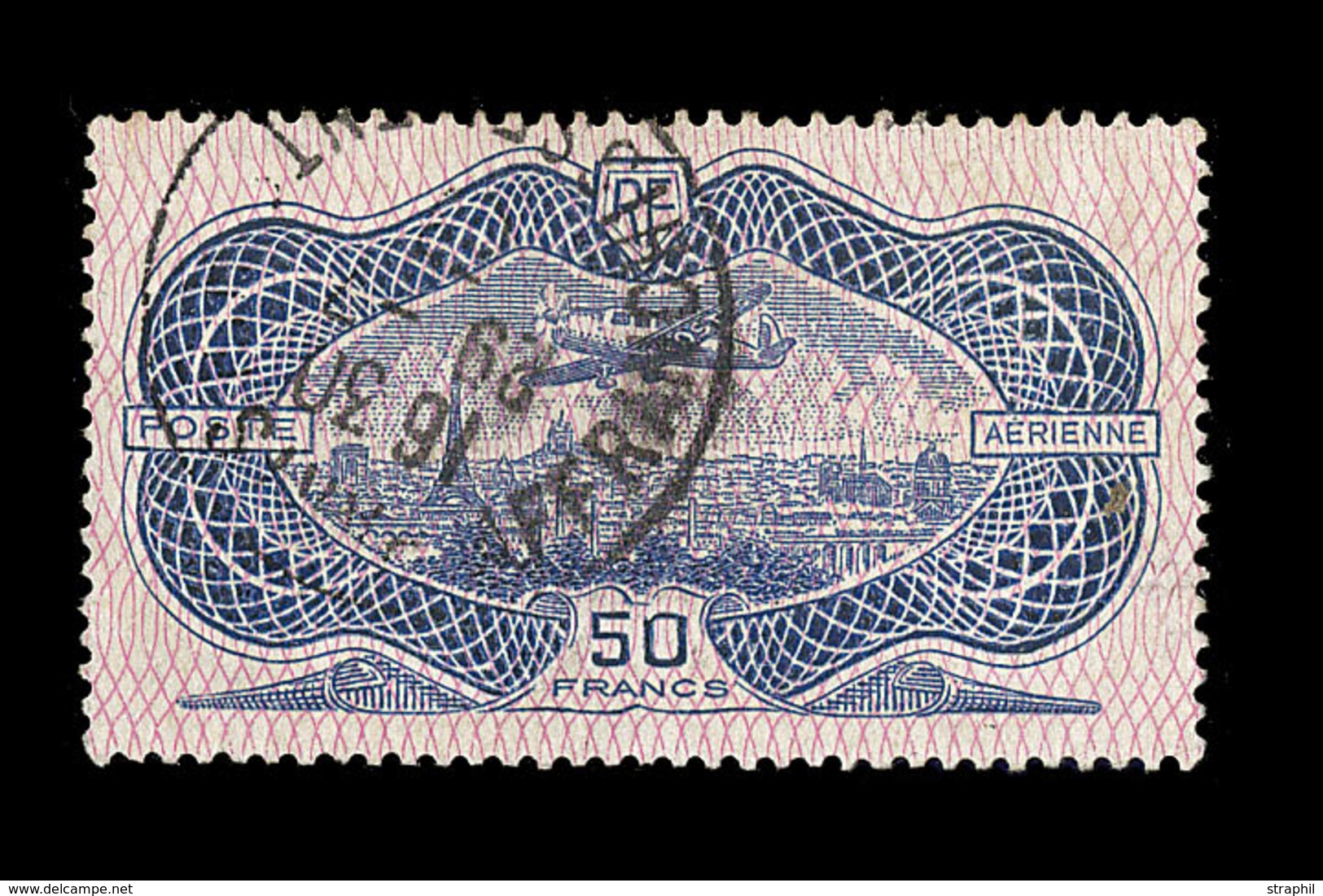 O POSTE AERIENNE - O - N°15 - 50F Burelé - CDF - Obl. Càd Paris ( )/4/38 - TB - 1927-1959 Mint/hinged