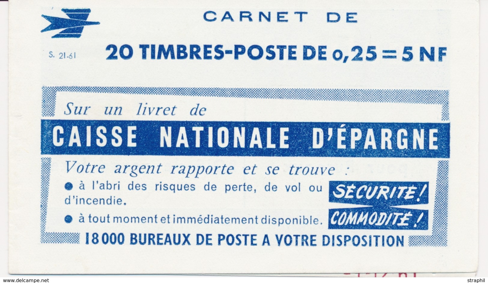 ** CARNETS ANCIENS - ** - N°1263 C3 - Série S.21.61 - TB - Other & Unclassified