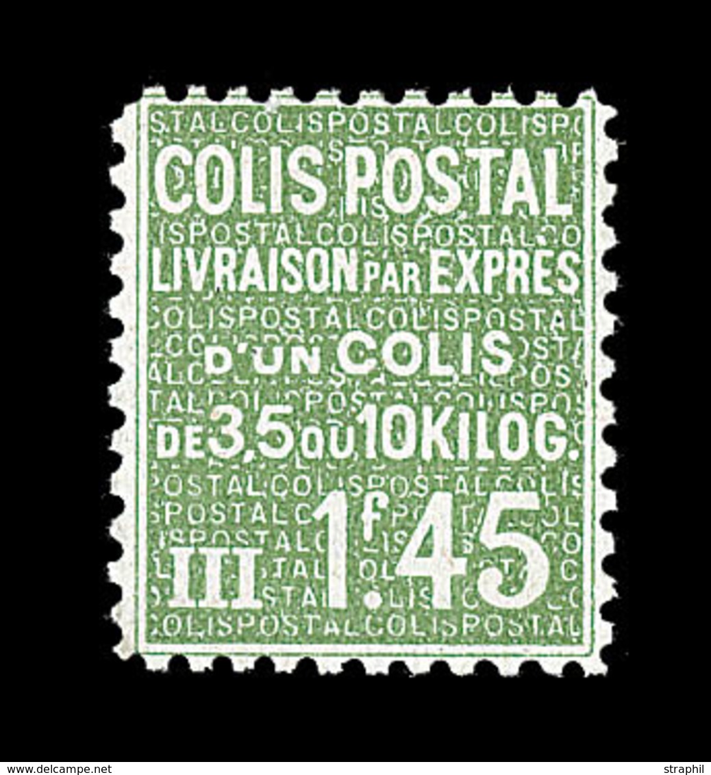 ** COLIS POSTAUX - ** - N°99 - 1F45 Vert Signé - TB - Ungebraucht