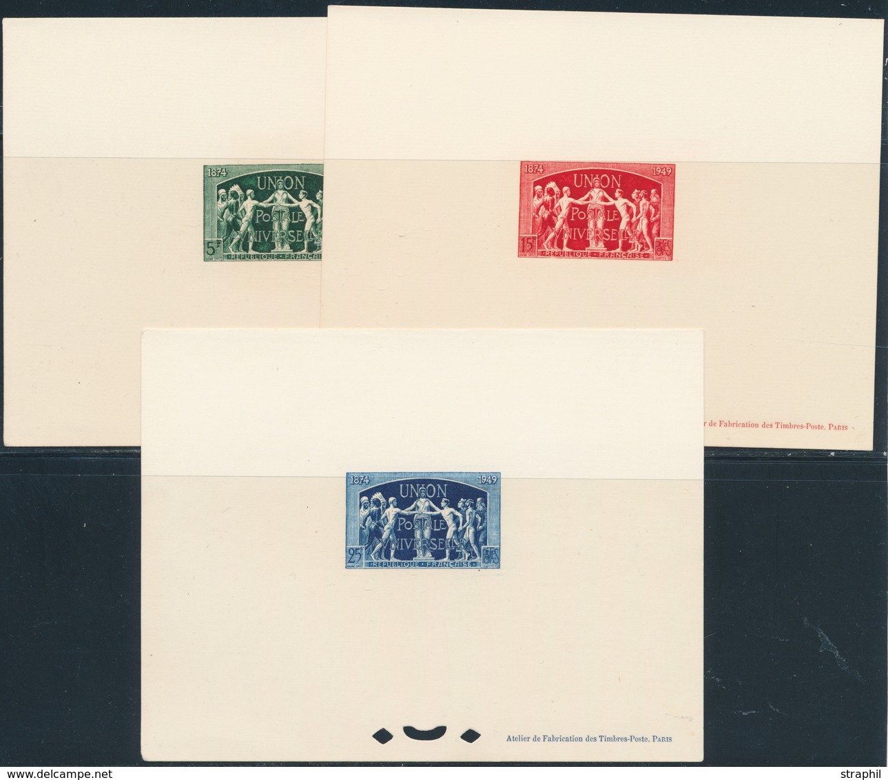 (*) EPREUVE DE LUXE - (*) - N°850/52 - 75° Anniv. UPU - 3 épreuves - TB - Luxury Proofs