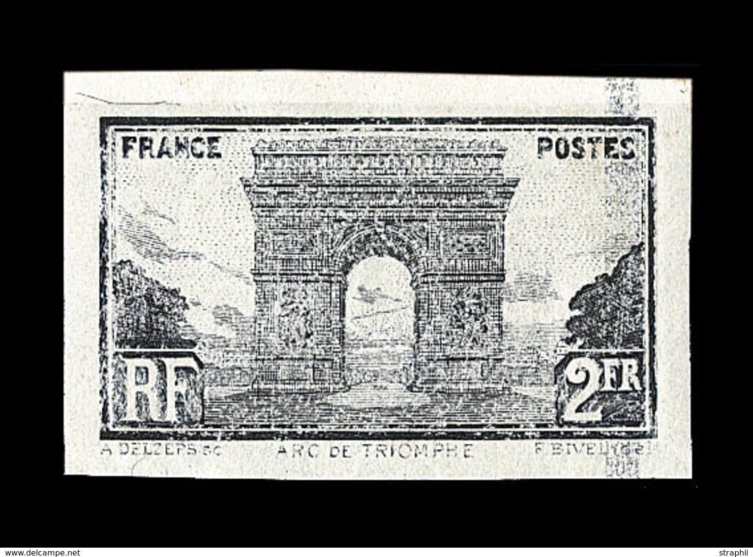 ** ESSAIS - ** - N°260 - Arc De Triomphe - En Noir - ND - Signé Calves - Unused Stamps