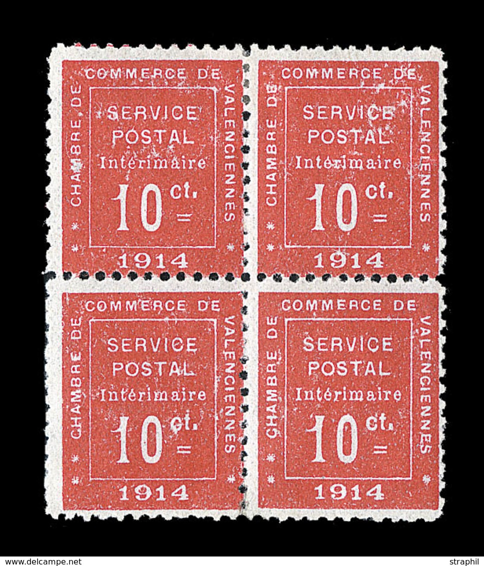 * TIMBRES DE GUERRE - * - N°1 - Bloc De 4 - Certificat Calves - TB - War Stamps