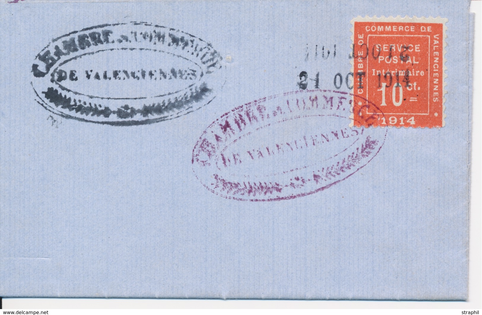 LSC TIMBRES DE GUERRE - LSC - N°1 - Valenciennes - Obl. Chambre De Commerce - 21/OCT/1914 - TB - War Stamps