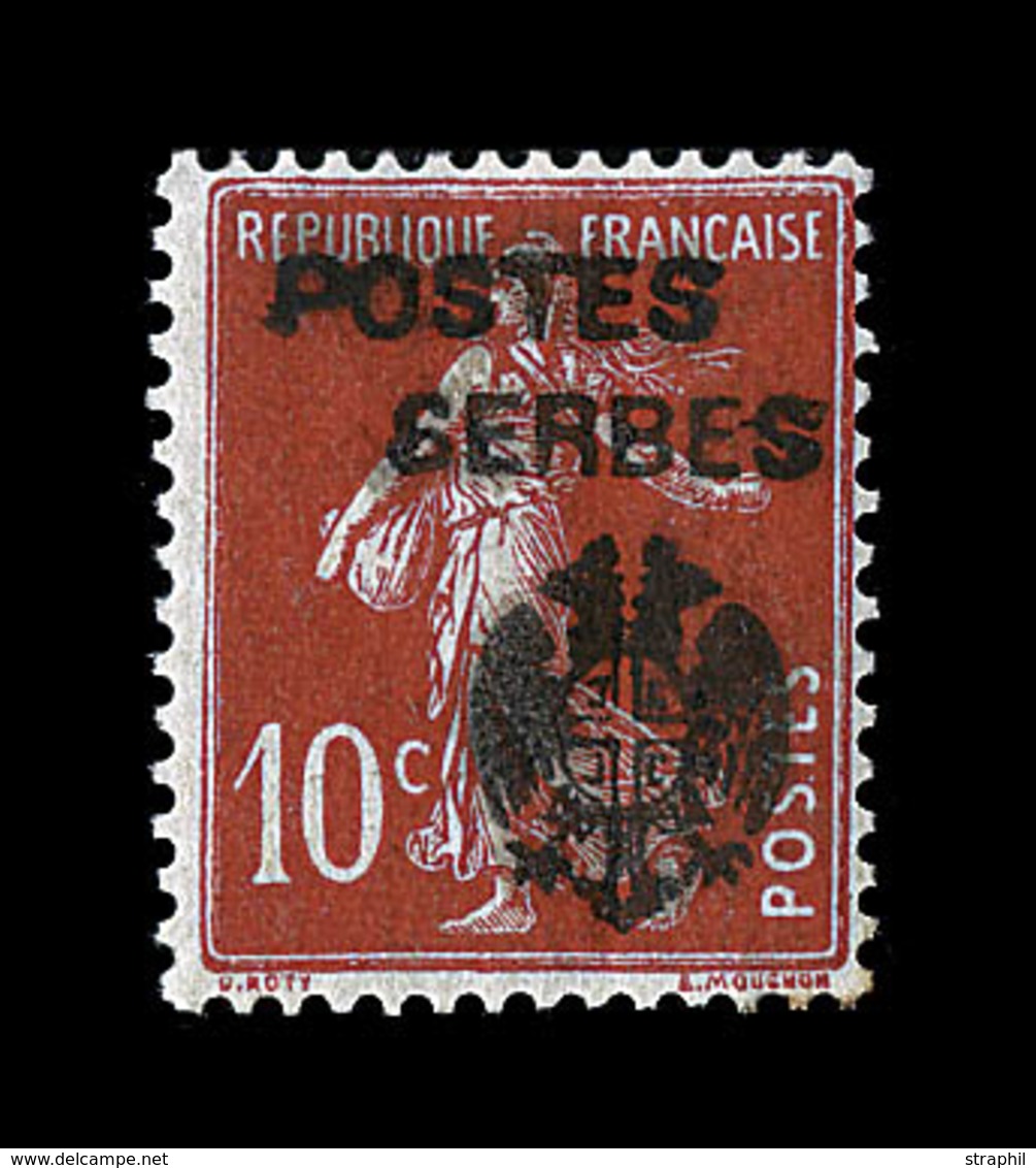 * POSTES SERBES - * - Mau N°20 - 10c Rouge - Signé Calves - Pli Vertical - War Stamps