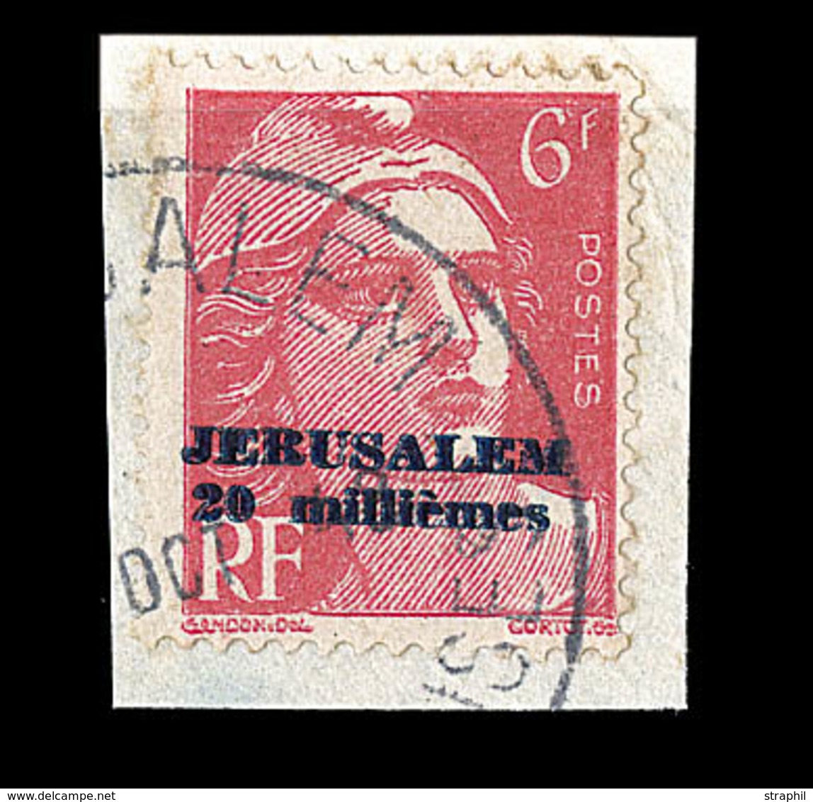 F POSTES JERUSALEM - F - N°3 - Obl. Grd Cachet - Mèches Reliées - TB - War Stamps