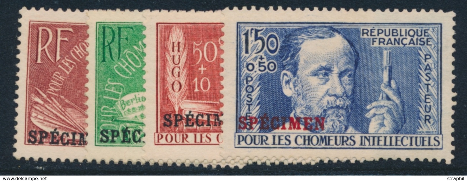 * TIMBRES SPECIMEN - * - N°32/35 - Série Chômeurs Intellectuels - TB - Specimen