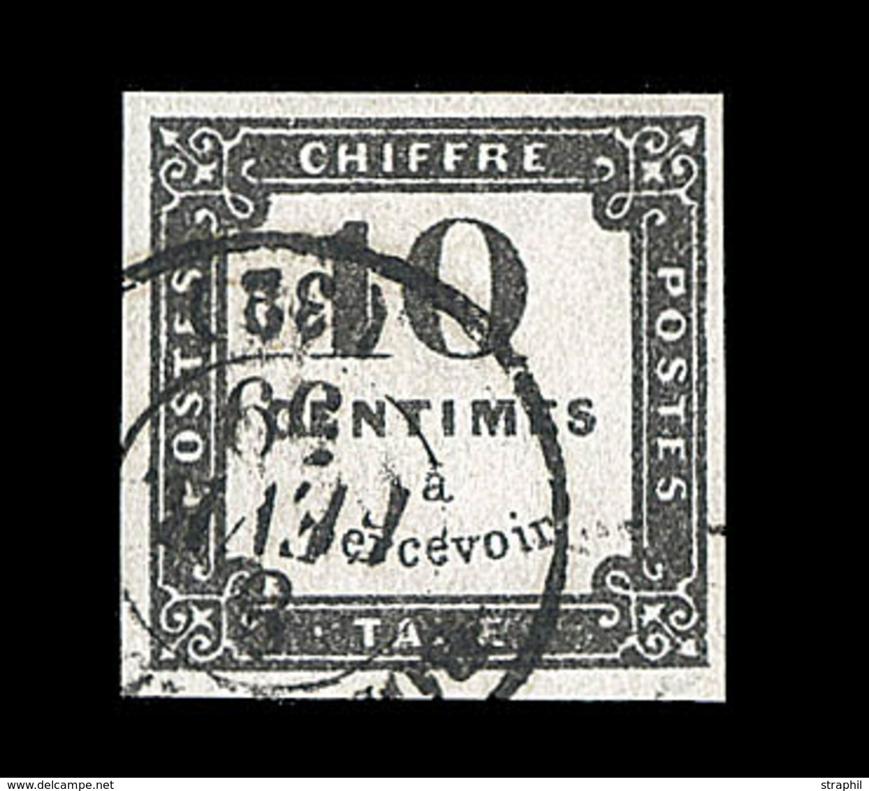 O TIMBRES TAXE - O - N°1 - 10c Noir - Litho - TB - 1859-1959 Mint/hinged