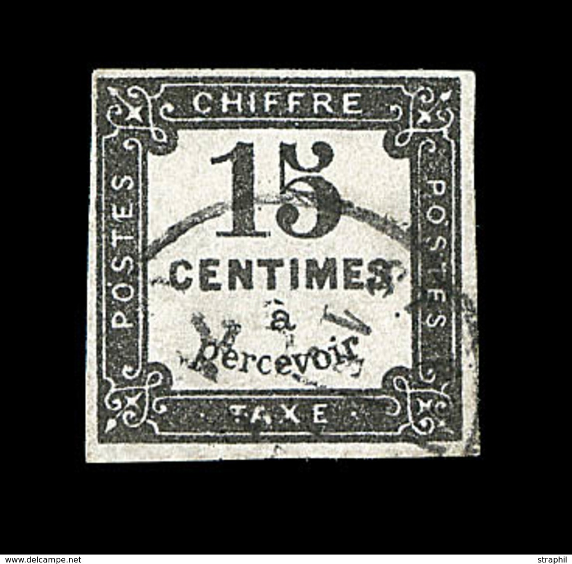 O TIMBRES TAXE - O - N°4 - 15c Noir - Signé Calves - TB - 1859-1959 Mint/hinged