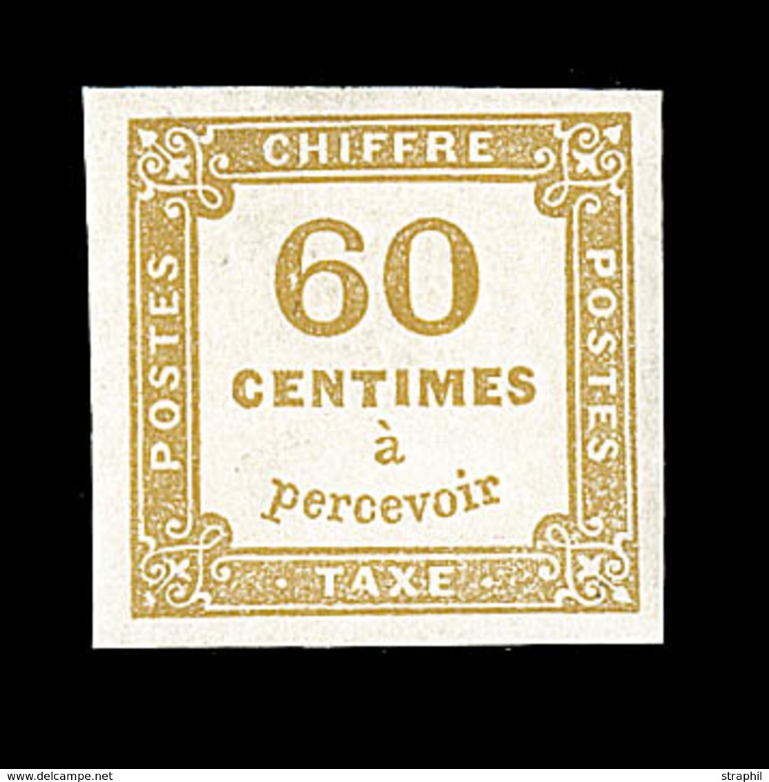 ** TIMBRES TAXE - ** - N°8 - 60c Jaune Bistre - TB - 1859-1959 Mint/hinged