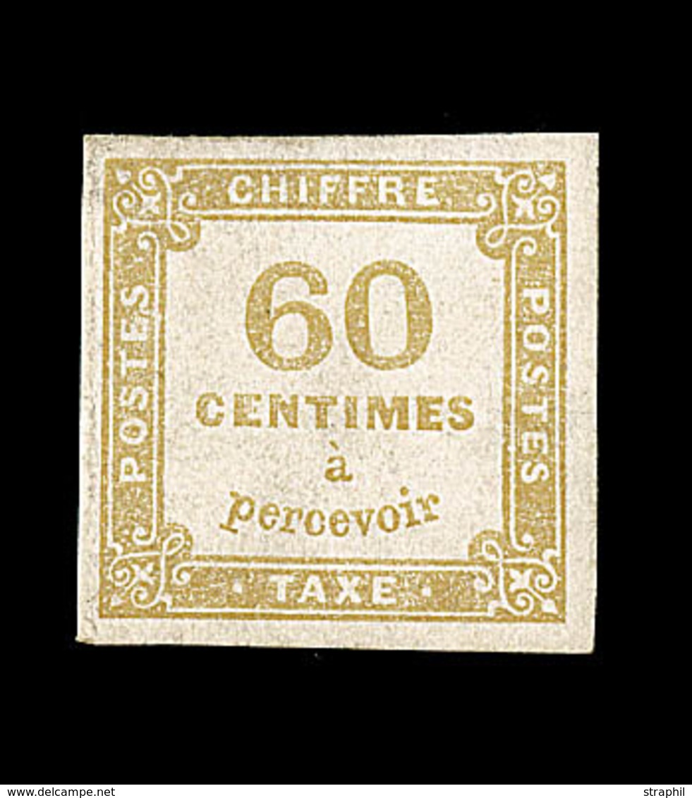 * TIMBRES TAXE - * - N°8 - 60c Bistre - Signé Calves - TB - 1859-1959 Mint/hinged
