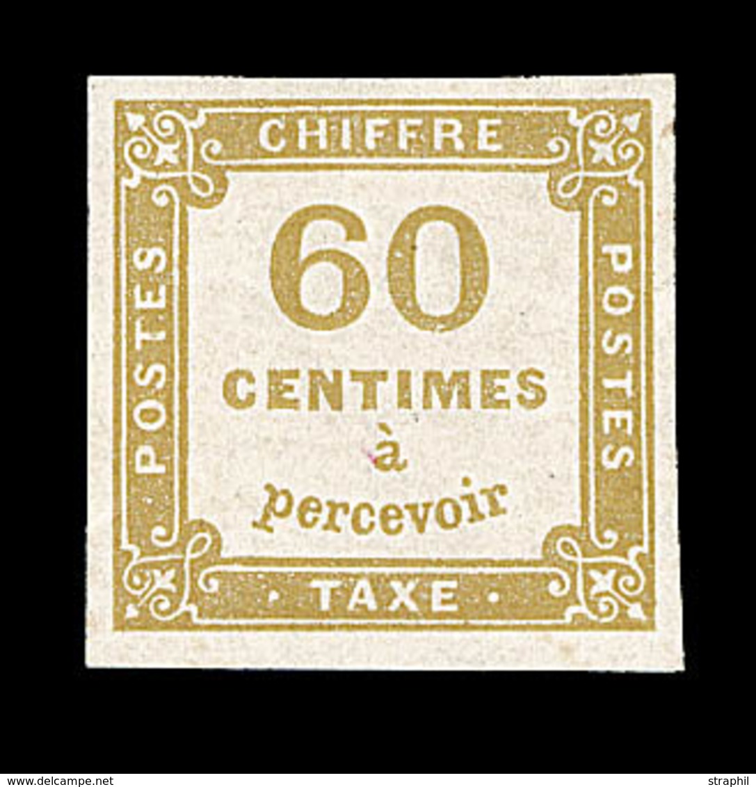 * TIMBRES TAXE - * - N°8 - 60c Bistre - Signé Senf - TB - 1859-1959 Mint/hinged