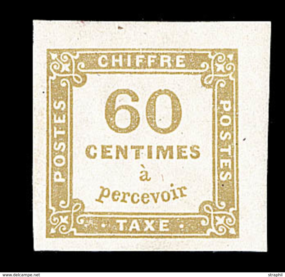 * TIMBRES TAXE - * - N°8 - 60c Jaune Bistre - Belles Marges - Signé Roumet - TB - 1859-1959 Mint/hinged