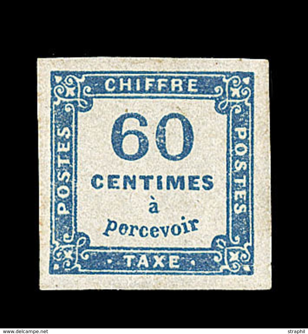 * TIMBRES TAXE - * - N°9 - 60c Bleu Très Foncé - Quasi SC - Infime Froissure - Signé Roumet - B - 1859-1959 Mint/hinged