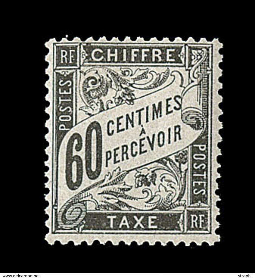 ** TIMBRES TAXE - ** - N°21 - 60c Noir - Bon Centrage - Signé Calves - TB - 1859-1959 Mint/hinged