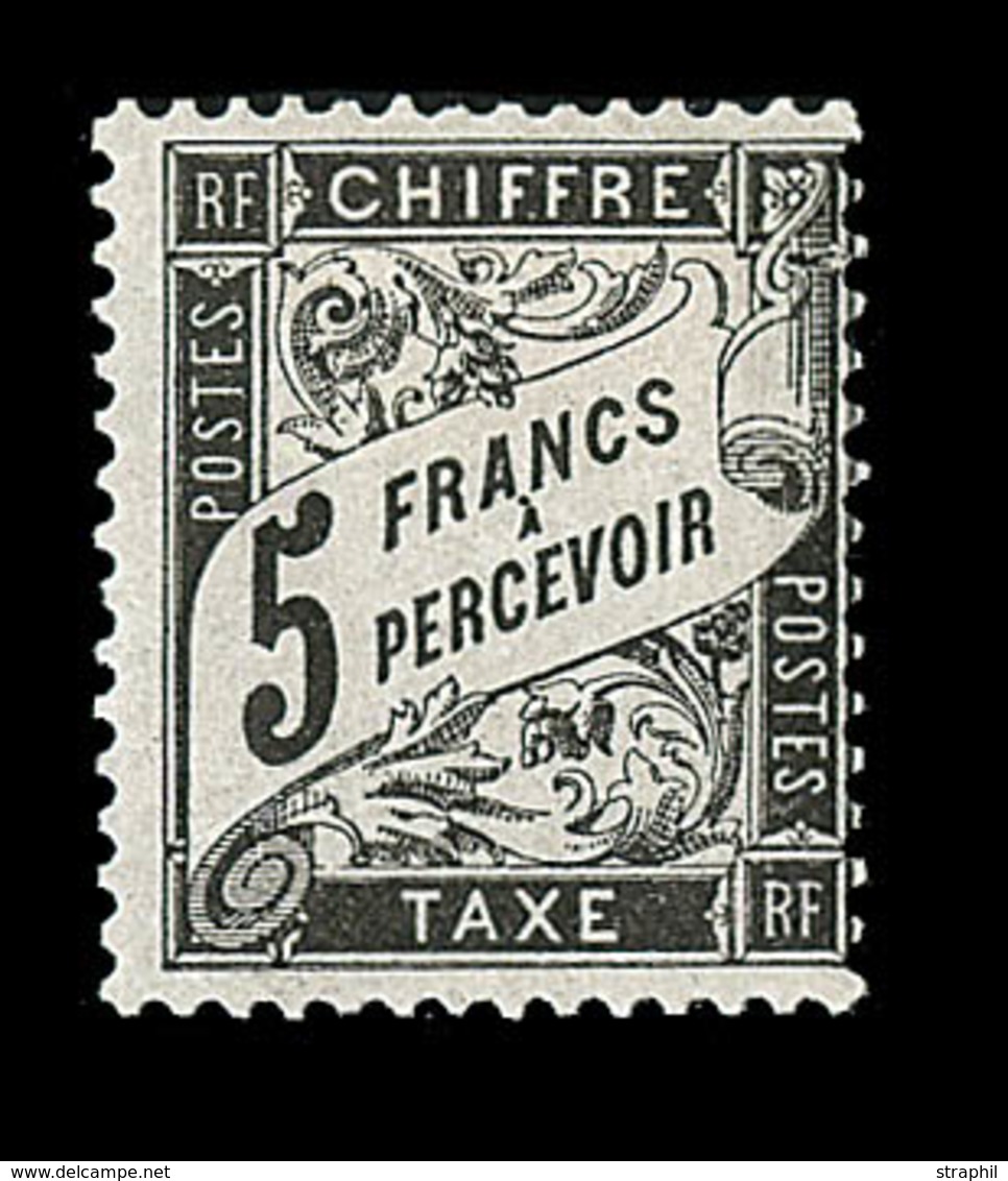 * TIMBRES TAXE - * - N°24 - 5 F Noir - Signé Scheller - TB - 1859-1959 Mint/hinged