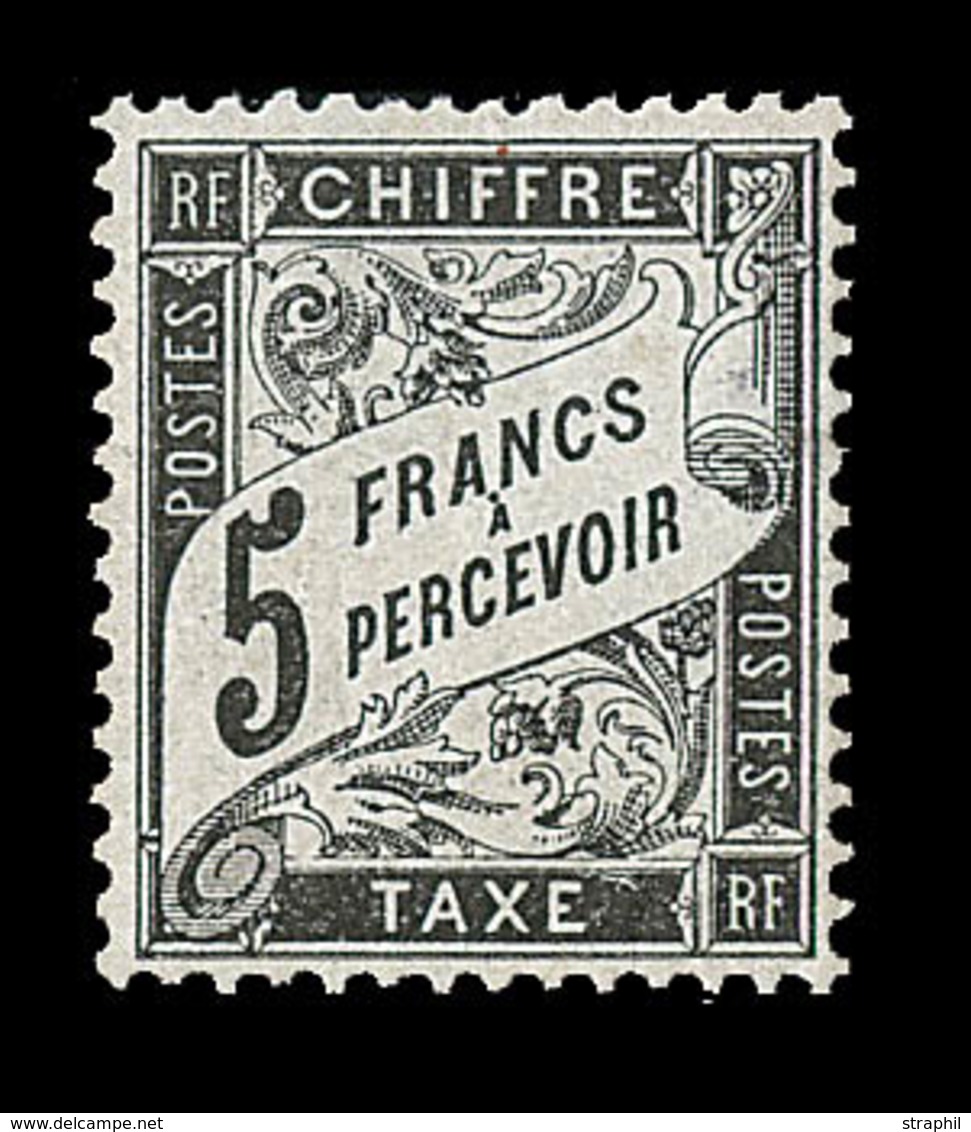 * TIMBRES TAXE - * - N°24 - 5 F Noir - Centré - Signé A. Brun - TB - 1859-1959 Mint/hinged