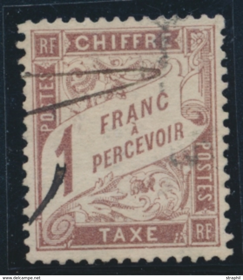 O TIMBRES TAXE - O - N°25 - 1f Marron - Annulé Plume - B/TB - 1859-1959 Mint/hinged