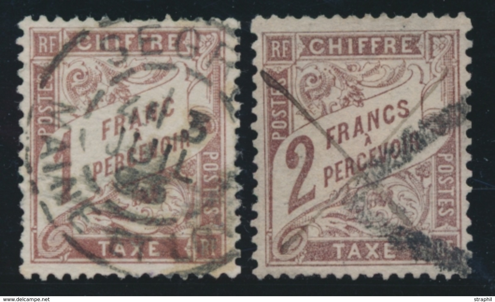 O TIMBRES TAXE - O - N°25/26 - 1F Marron -B/TB - 1859-1959 Mint/hinged