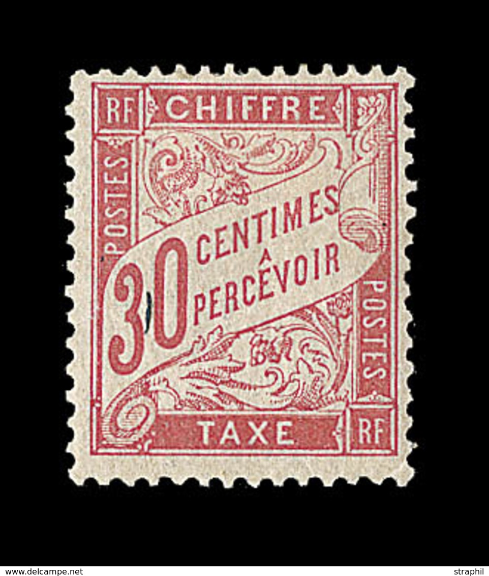 * TIMBRES TAXE - * - N°34 - 30c Rouge Orange - Infime Froissure De Gomme Horizontale - Signé - TB - 1859-1959 Mint/hinged