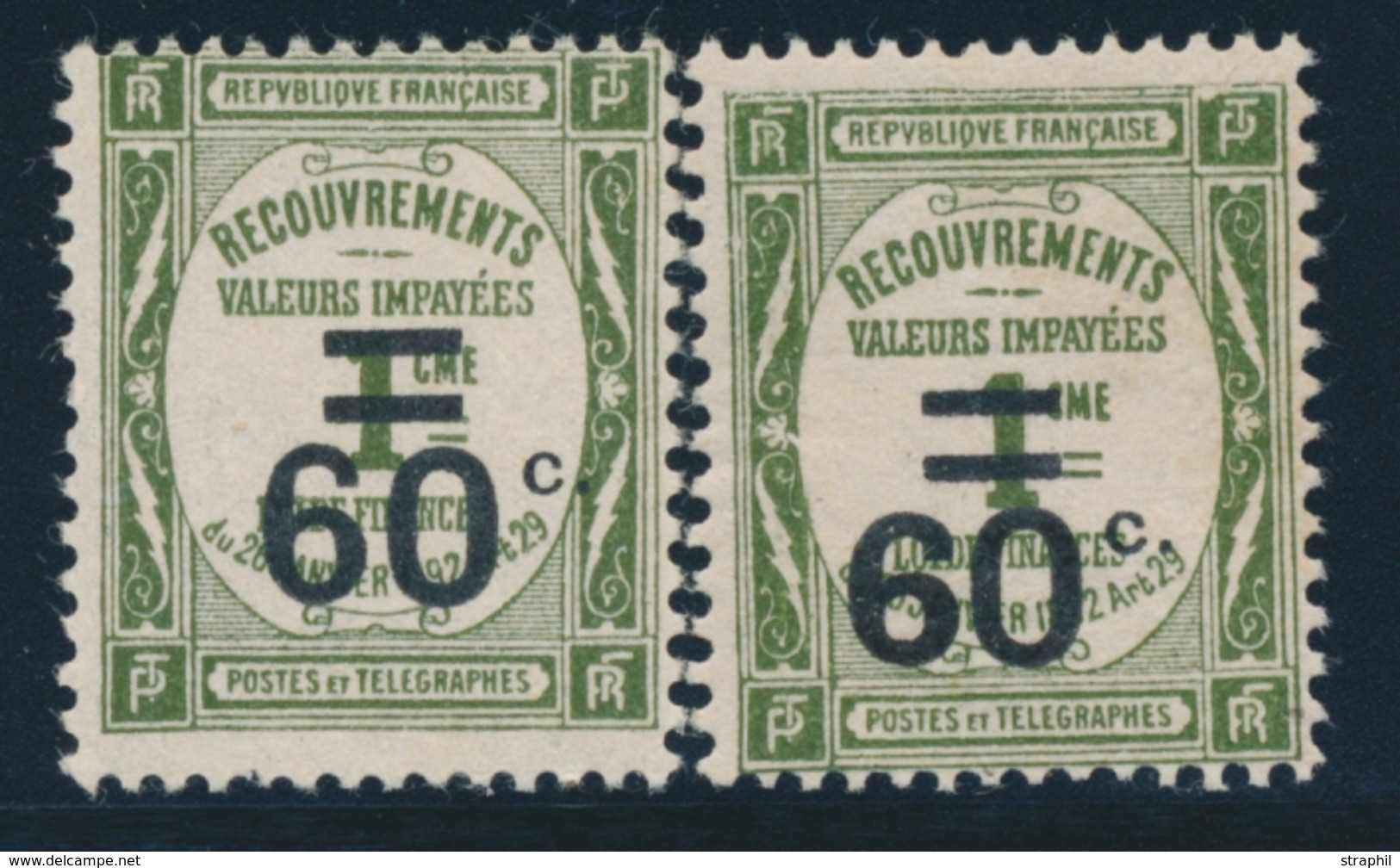 * TIMBRES TAXE - * - N°52/52a - TB - 1859-1959 Mint/hinged