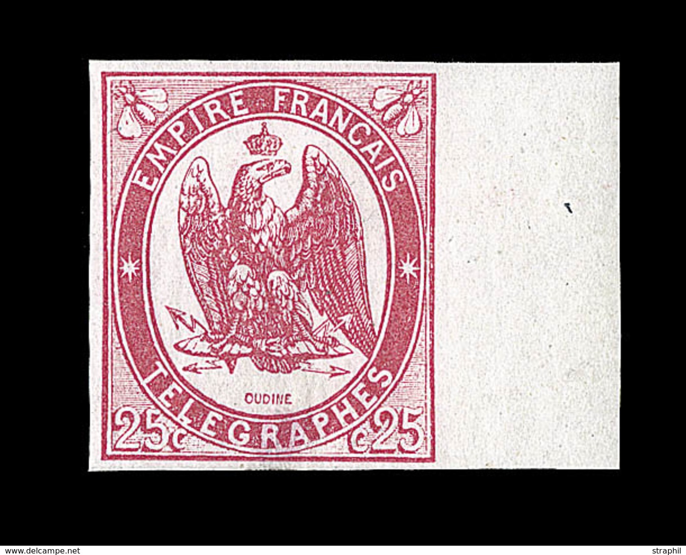 ** TIMBRES - TELEGRAPHE - ** - N°1 - 25c Rouge Carmin - Signé Calves/ Brun - TB - Telegraphie Und Telefon