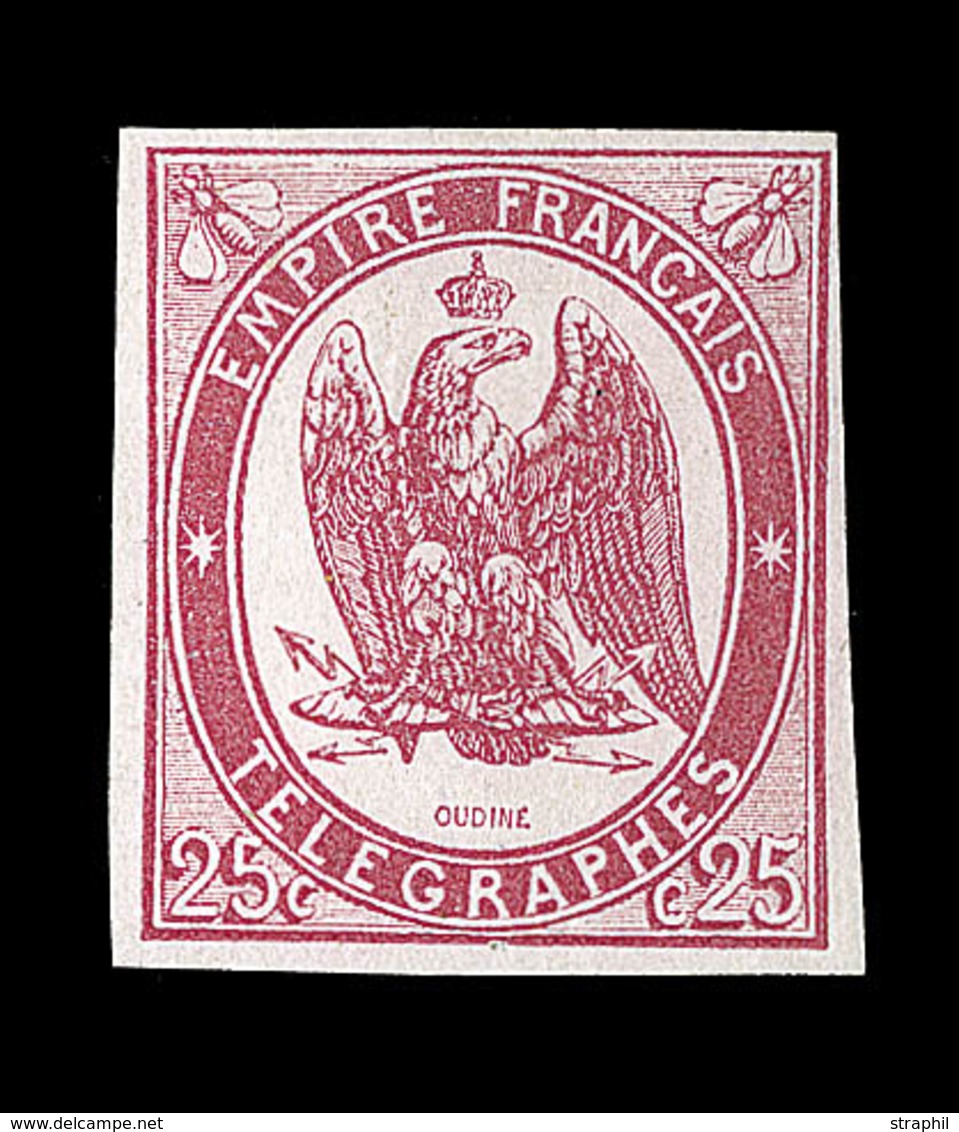 * TIMBRES - TELEGRAPHE - * - N°1 - 25c Rouge Carmin - Signé Brun - TB - Telegraphie Und Telefon