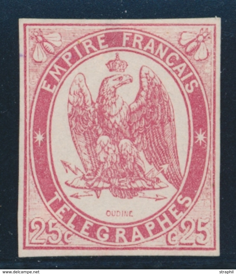 * TIMBRES - TELEGRAPHE - * - N°1 - 25c Rouge Carmin - Léger Clair - Signé Calves/JF Brun - Telegraphie Und Telefon