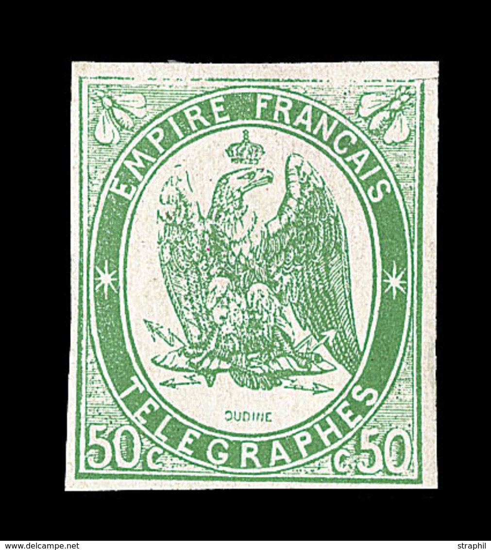 * TIMBRES - TELEGRAPHE - * - N°2 - 50c Vert - Signé Calves - TB - Telegraphie Und Telefon